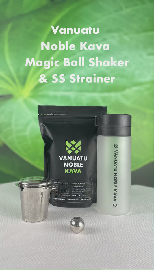 Magic Ball Shaker & Stainless Steel Strainer Kava Bundle